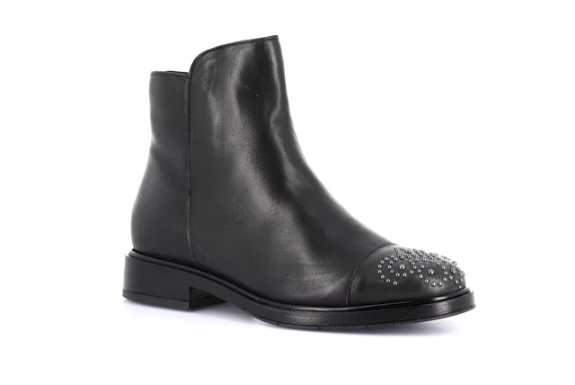 Damen Stiefelette aus echtem Leder | AFFE PO2383 - schwarz