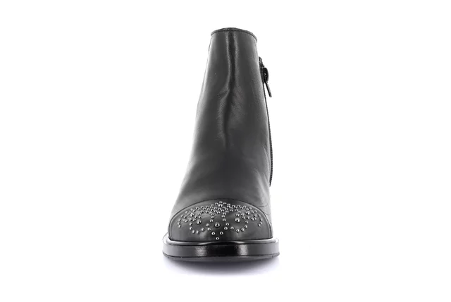 Women's genuine leather ankle boot | AFFE PO2383 - BLACK | Grünland