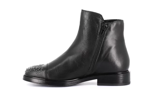 Women's genuine leather ankle boot | AFFE PO2383 - BLACK | Grünland