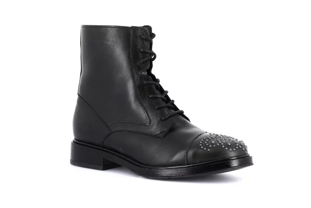 Damen Stiefelette aus echtem Leder | AFFE PO2384 - schwarz