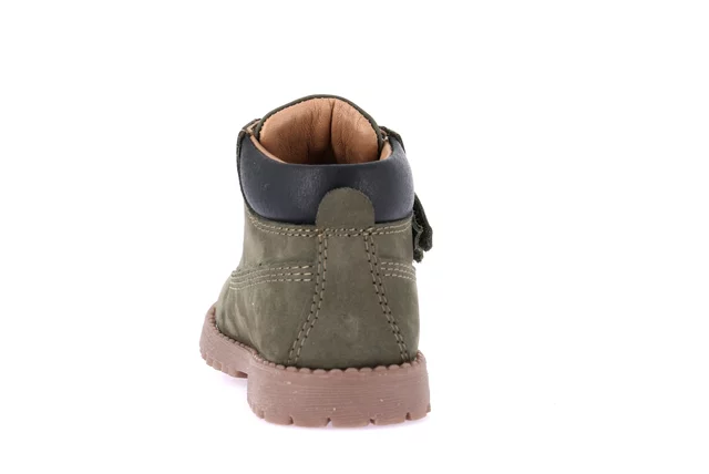 Stiefel mit doppeltem Klettverschluss | POUF PP0039 - OLIVA | Grünland Junior