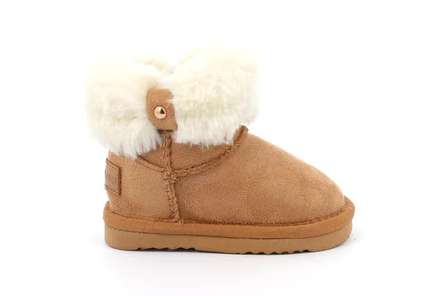 Little girl's boot in artificial fur | CROY PP0093 - CUOIO | Grünland Junior