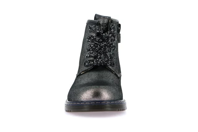 First steps ankle boot in laminated leather PP0197 - ANTRACITE | Grünland Junior