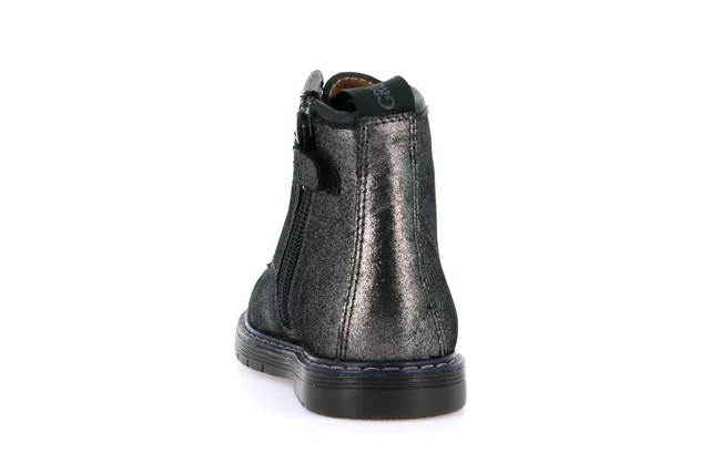 First steps ankle boot in laminated leather PP0197 - ANTRACITE | Grünland Junior