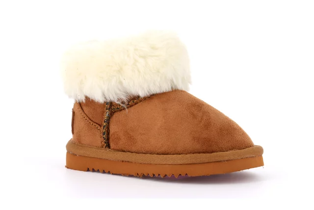 First steps ankle boot with faux fur cuff PP0199 - CUOIO | Grünland Junior