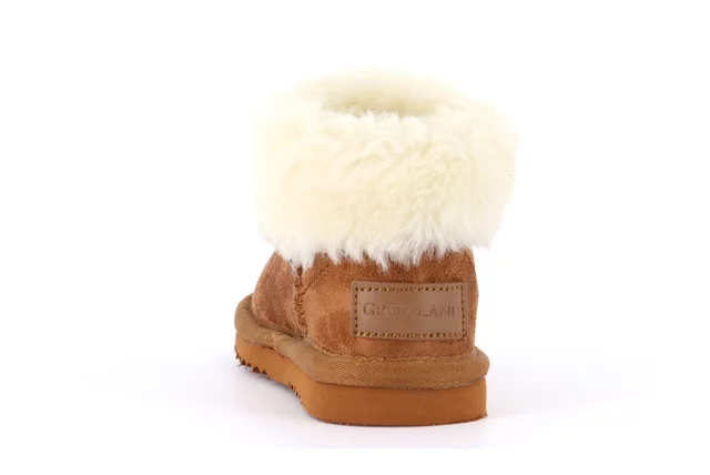 First steps ankle boot with faux fur cuff PP0199 - CUOIO | Grünland Junior