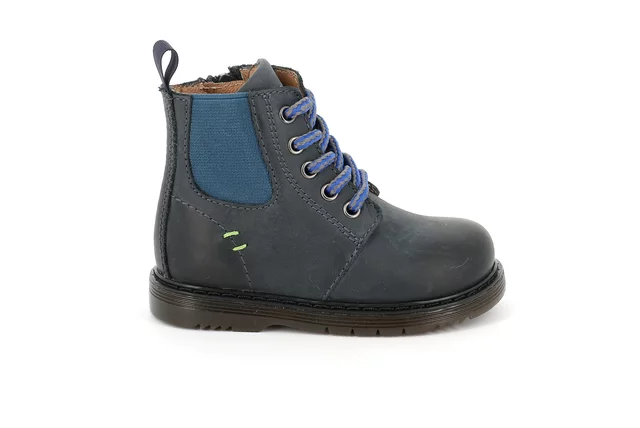 Schnürstiefel mit Gummizug | NILL PP0398 - BLAU | Grünland Junior