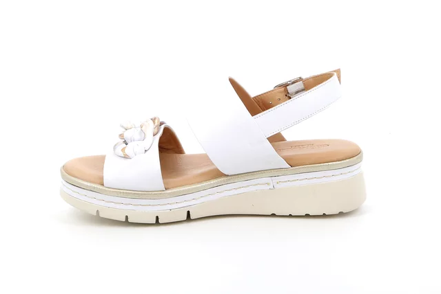 Sandal with wedge | FALO SA1219 - WHITE | Grünland