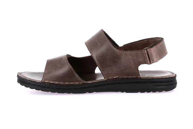 Sandal LAPO in genuine leather SA1241 - CAFFE' | Grünland