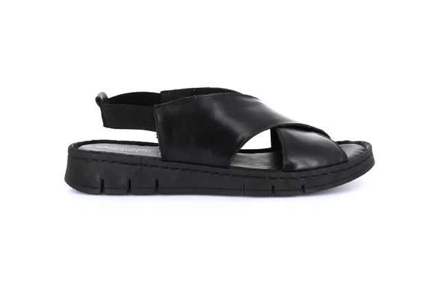 Sandalo sporty in vera pelle | GITA SA1891 - NERO | Grünland