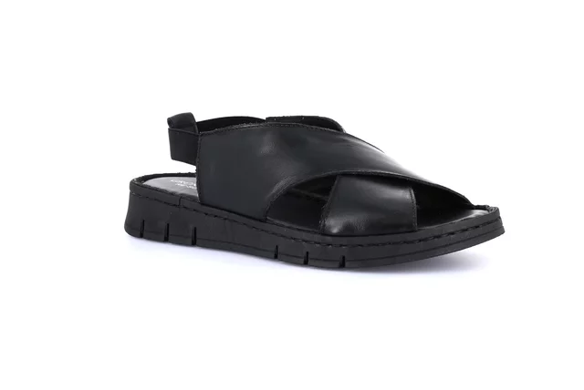 Sandalo sporty in vera pelle | GITA SA1891 - NERO | Grünland