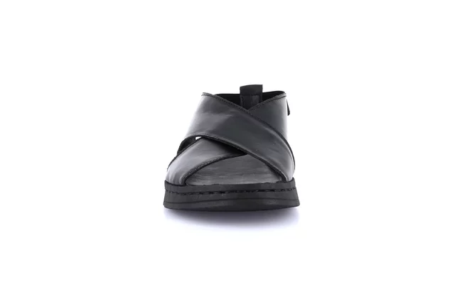 Sandalo sporty in vera pelle | GITA SA1891 - NERO | Grünland
