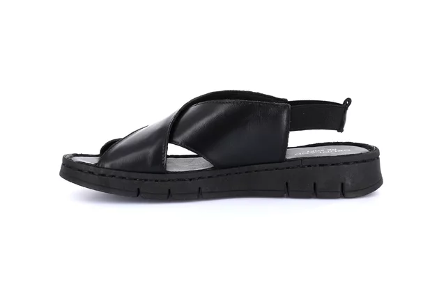 Sandalo sporty in vera pelle | GITA SA1891 - NERO | Grünland