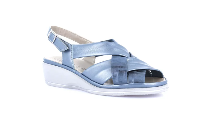 Comfort sandal in leather | ELOI SA1949 - jeans