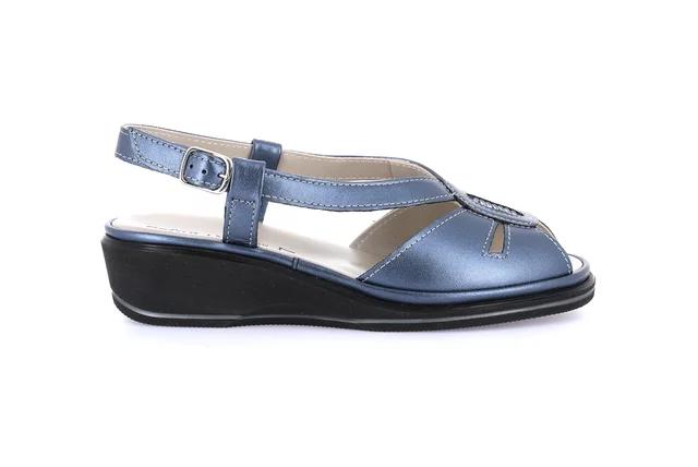 Comfort sandal in leather | ELOI SA1950 - BLUE | Grünland