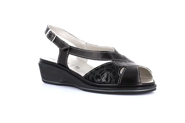 Sandalo comfort in pelle | ELOI  SA1951 - nero