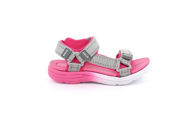 Technische Sandale für Mädchen | IDRO SA2113 - GRIGIO-FUXIA | Grünland Junior