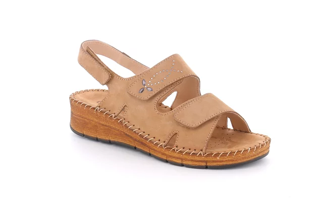 Comfort sandal with handmade stitching | PALO SA2170 - taupe
