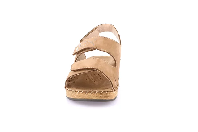 Comfort sandal with handmade stitching | PALO SA2170 - TAUPE | Grünland