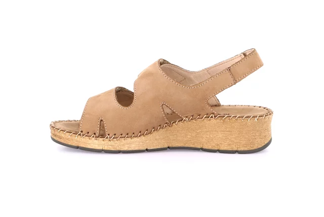 Comfort sandal with handmade stitching | PALO SA2170 - TAUPE | Grünland