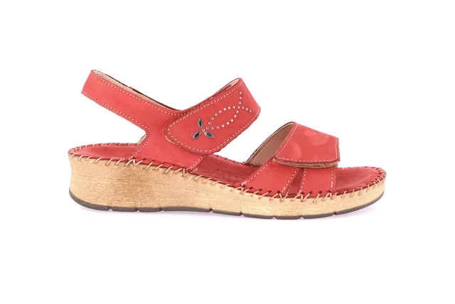 Comfort sandal with handmade stitching | PALO SA2171 - RED | Grünland