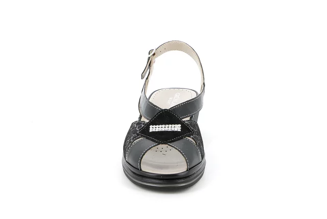 Sandalo comfort in pelle | ELOI  SA2407 - NERO | Grünland