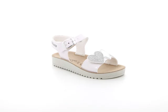 Sandalo bambina con cuori | GRIS SA2568 - bianco argento