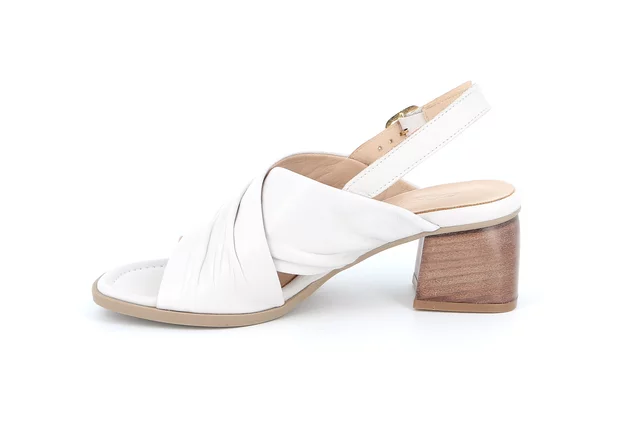 Sandal in genuine leather | FARA SA2608 - WHITE | Grünland