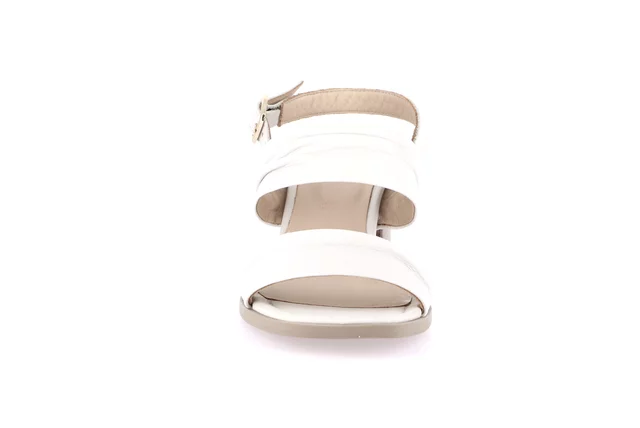 Women's sandal in leather | FARA SA2609 - WHITE | Grünland