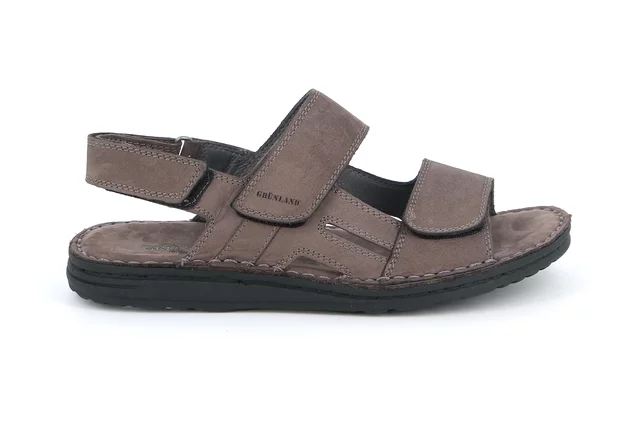 Men's sandal with soft footbed | LAPO  SA2616 - PIOMBO | Grünland