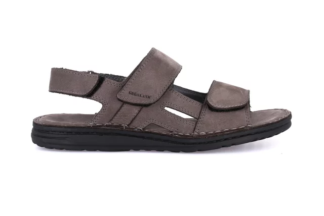 Men's sandal with soft footbed | LAPO  SA2616 - PIOMBO | Grünland