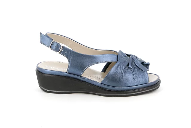 Comfort sandal in leather | ELOI SA2845 - BLUE | Grünland