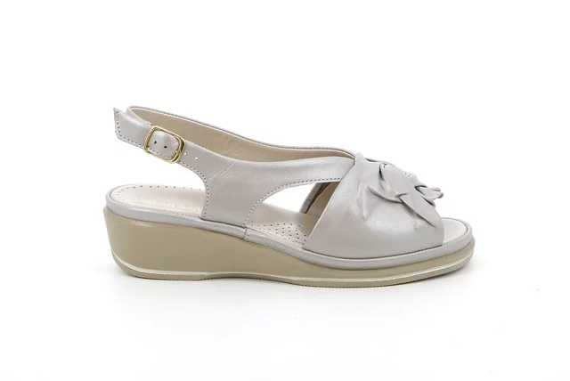 Comfort sandal in leather | ELOI SA2845 - OSTRICA | Grünland