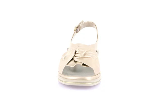 Comfort sandal in leather | ELOI SA2845 - PLATINO | Grünland