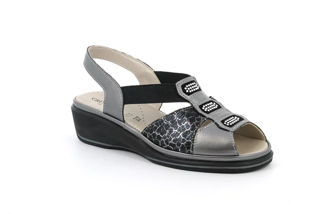 Komfort-Sandale aus Leder | ELOI SA2846 - asfalto