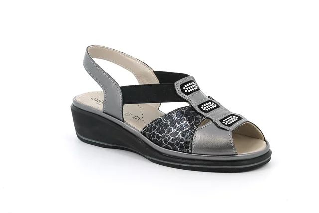 Comfort sandal in leather | ELOI SA2846 - ASFALTO | Grünland