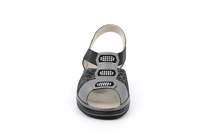 Comfort sandal in leather | ELOI SA2846 - ASFALTO | Grünland