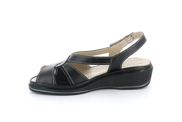 Sandalo comfort in pelle | ELOI  SA2848 - NERO | Grünland
