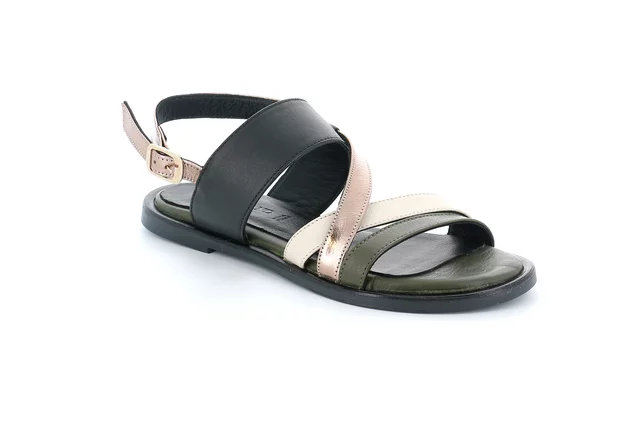 Sandal in leather | FANE SA2857 - nero multi