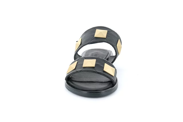 Sandal with applications | FANE SA2858 - BLACK | Grünland