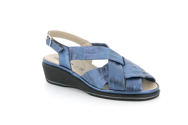 Sandalo comfort in pelle | ELOI  SA6241 - BLU | Grünland