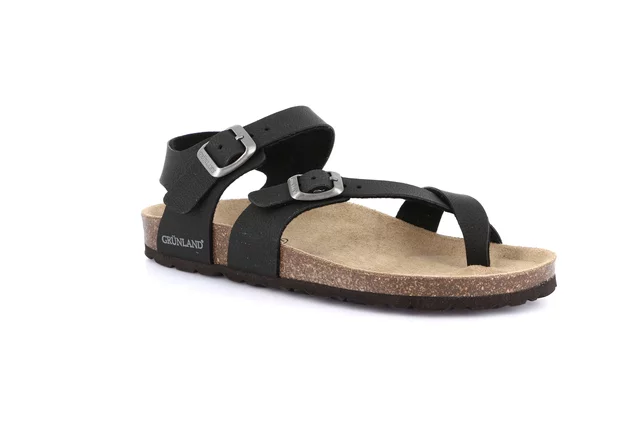 Flip-flop cork sandal | SARA  SB0004 - BLACK | Grünland