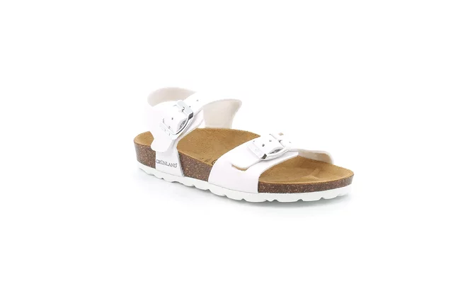 Kork-Sandale mit doppelter Schnalle | LUCE SB0018 - WEIß | Grünland Junior