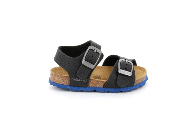 Sandal with two buckles for children | ARIA SB0025 - NERO-ROYAL | Grünland Junior