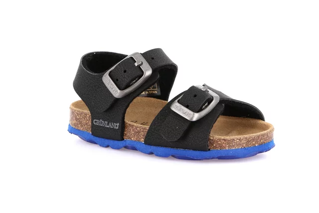 Sandal with two buckles for children | ARIA SB0025 - NERO-ROYAL | Grünland Junior