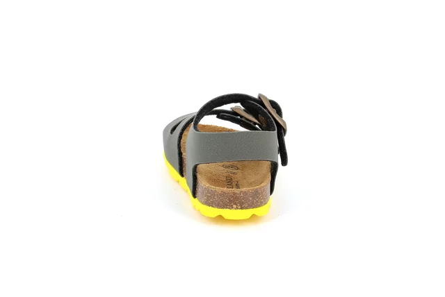 Sandalo due fibbie da bambino | ARIA SB0025 - OLIVA-GIALLO | Grünland Junior