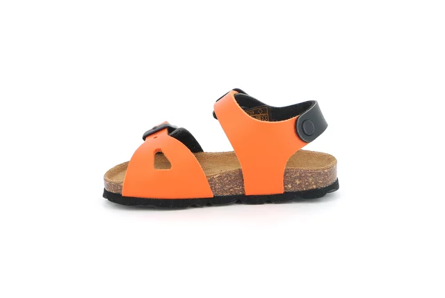 Sandal with recycled material | ARIA  SB0027 - NERO-ARANCIO | Grünland Junior