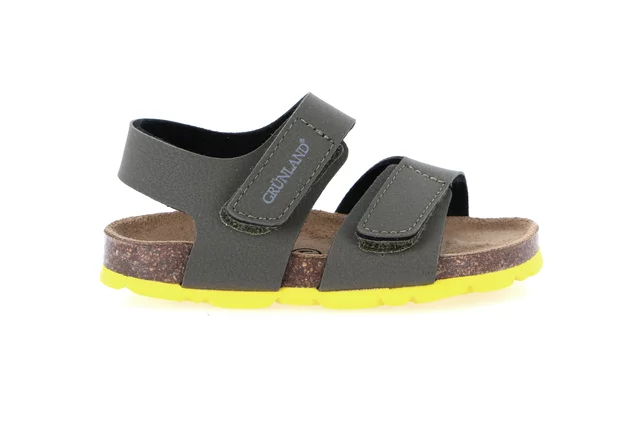 Child sandal with double tear closure | ARIA SB0094 - OLIVA-GIALLO | Grünland Junior