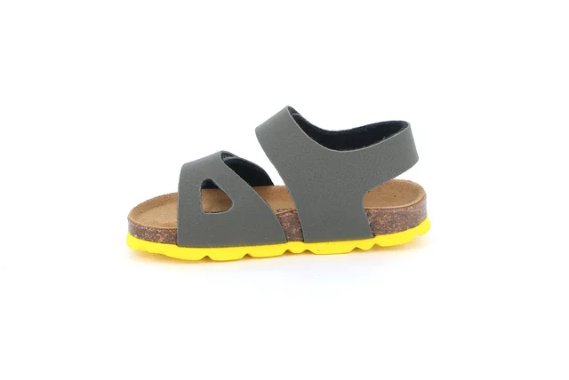 Child sandal with double tear closure | ARIA SB0094 - OLIVA-GIALLO | Grünland Junior