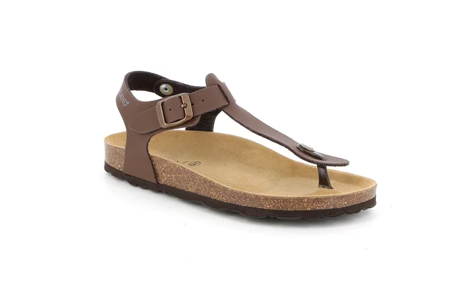 Cork sandal with buckle | SARA SB0215 - MOGANO | Grünland